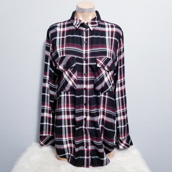 Sanctuary fall cozy comfy print flannel style shirt top blouse SMALL - Picture 1 of 7